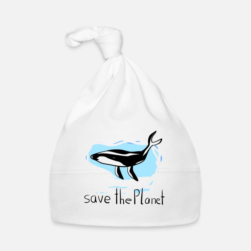 Conservation des baleines Save Planet Écosystème - Bonnet bio Bébé - blanc