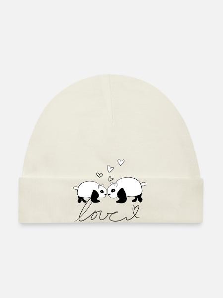 Chers animaux Pandas Panda Symbole - Bonnet bio Bébé - blanc - Devant