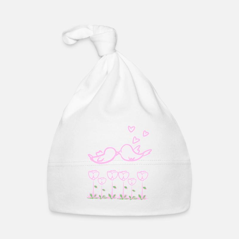 Amour Oiseaux Animaux Nature Fleurs Bonnet bio Bébé