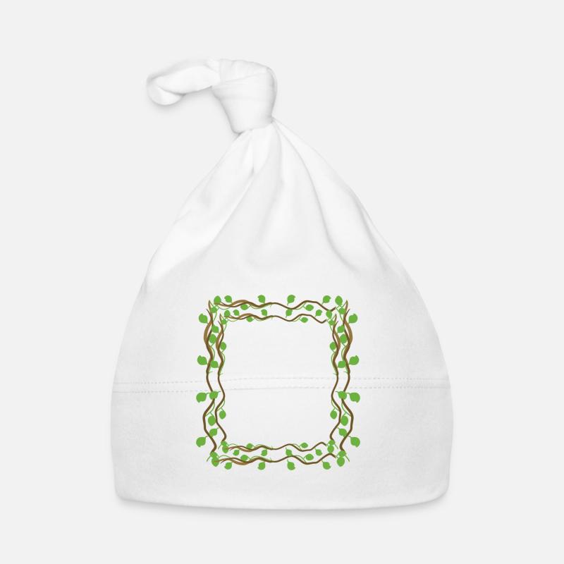 Leaves Square Shape Square Frame Organic Baby Cap