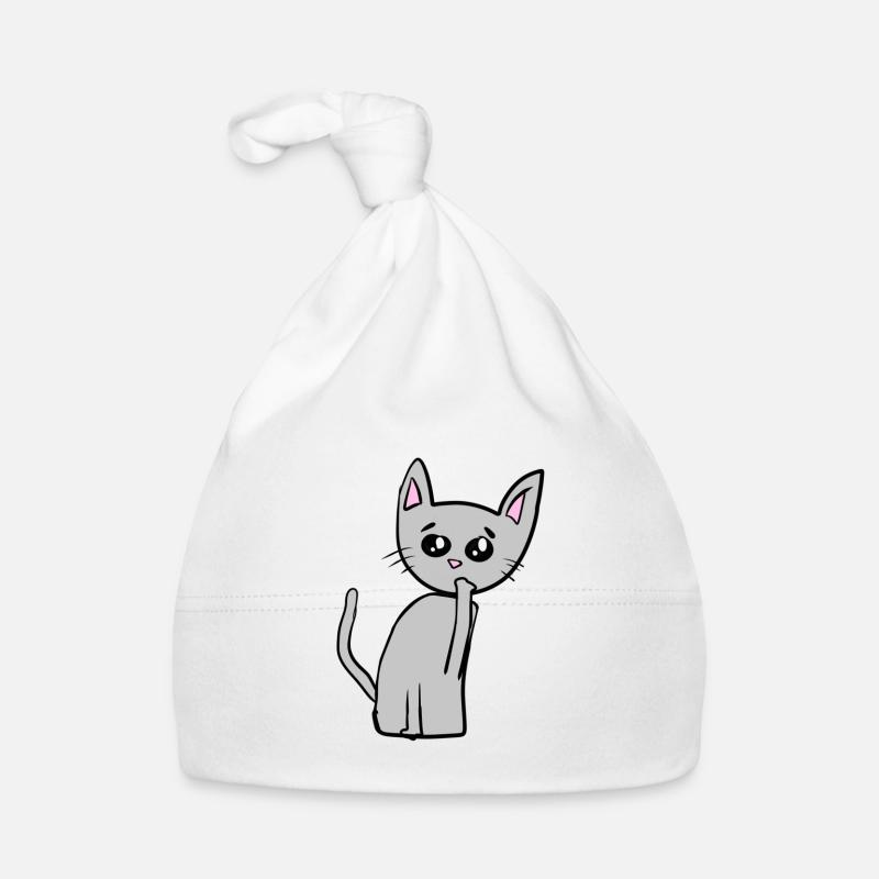 Triste Chat Animal Symbole Triste Bonnet bio Bébé
