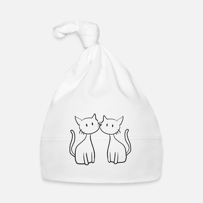 deux amis chats mignons Bonnet bio Bébé