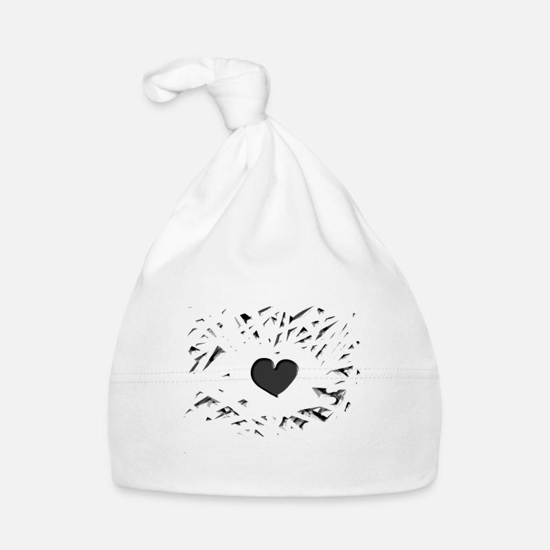heart pattern gray love symbol shards Organic Baby Cap