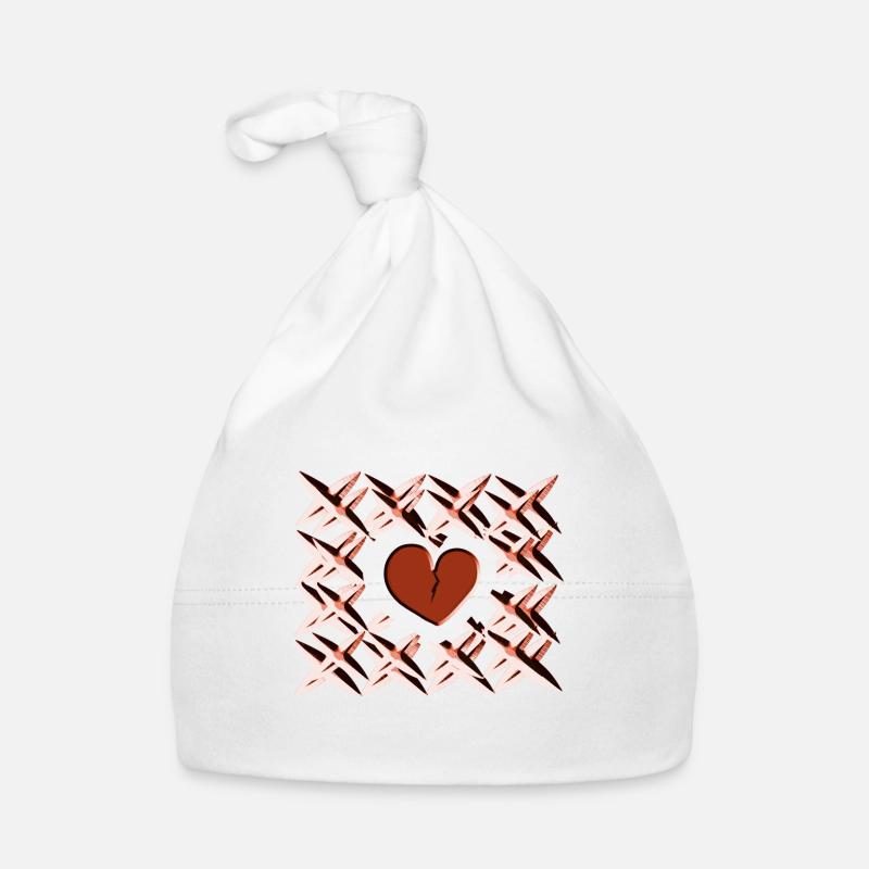 red heart pattern Organic Baby Cap