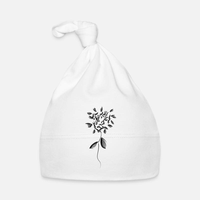 grey flower symbol glossy Organic Baby Cap