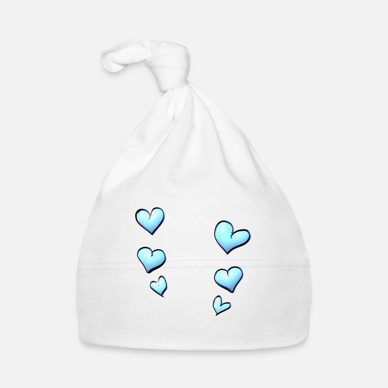 hearts pattern blue Organic Baby Cap