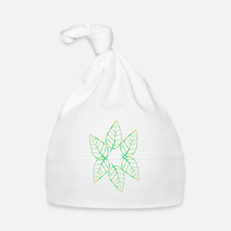Symbole de feuille Nature Motif vert Feuilles Cercle Bonnet bio Bébé