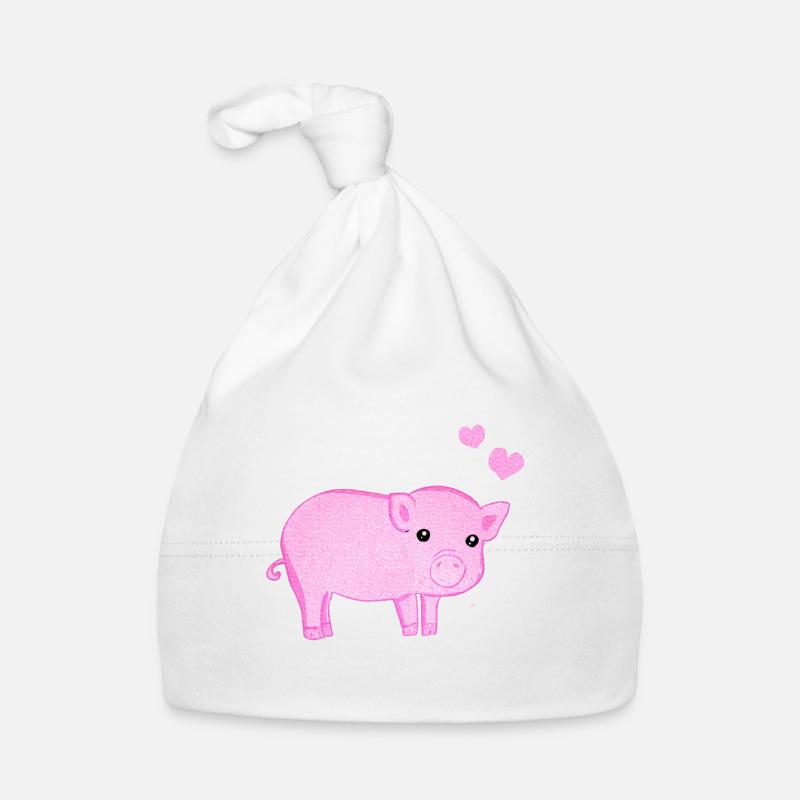 cœurs de cochon scintillants animal Bonnet bio Bébé