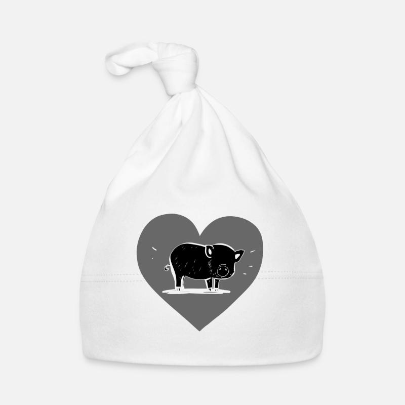 Schwein Tier herz Baby Bio-Mütze