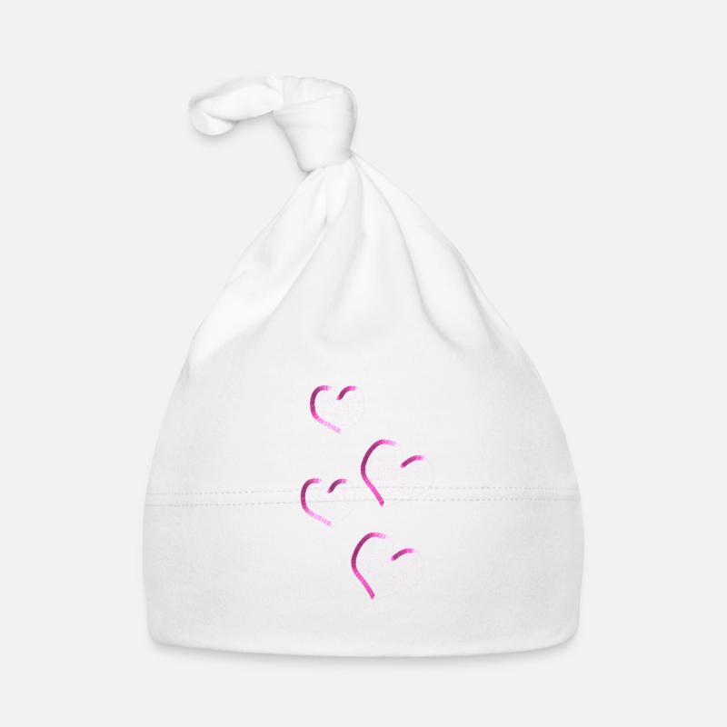 vier herzen glitzer glanz Baby Bio-Mütze