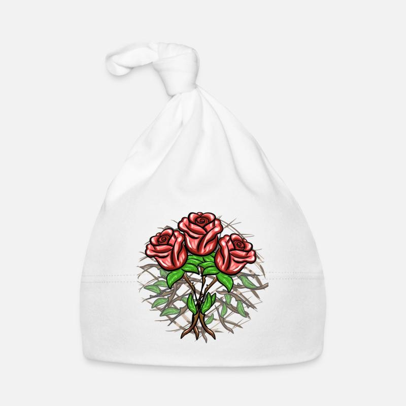 Crosses Pattern Cross Plants Roses Organic Baby Cap