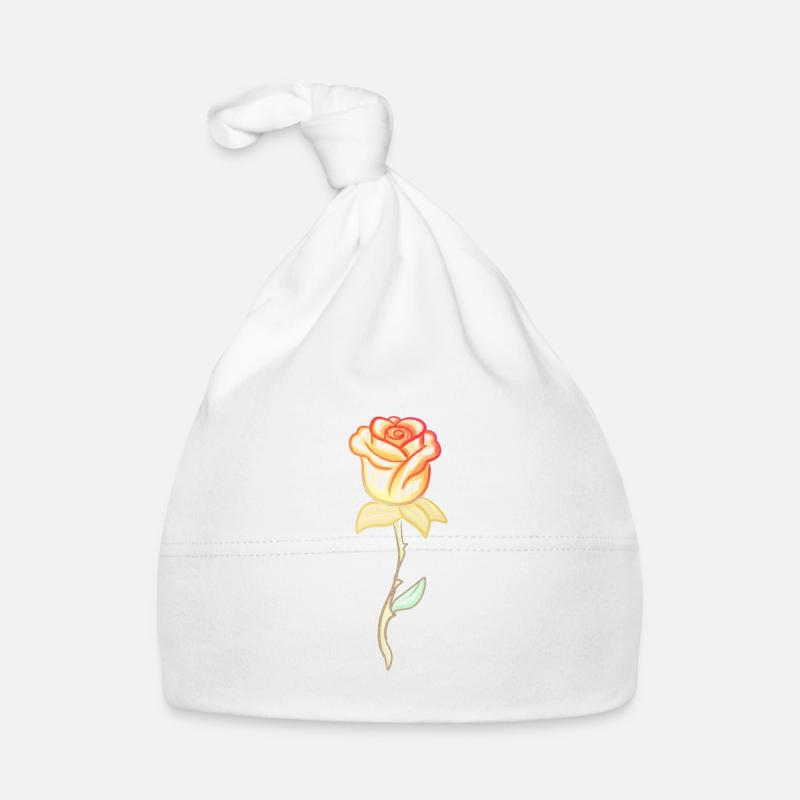 Fleur de rose de plante dorée Bonnet bio Bébé