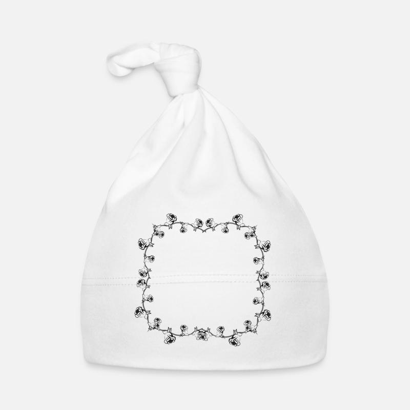 rahmen rosen blume grau quadrat blumen Baby Bio-Mütze