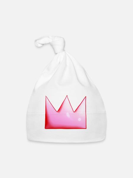 Couronne rose Forme du symbole de dessin animé - Bonnet bio Bébé - blanc - Devant