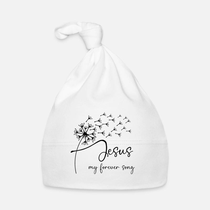Jesus, my forever song has a chic dandelion graphi Organic Baby Cap