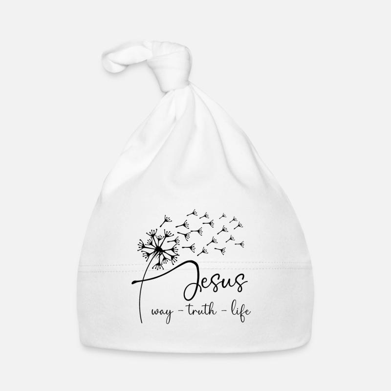 Jesus, way - truth - life has a chic dandelion gra Organic Baby Cap