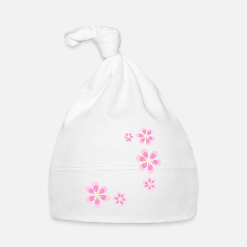 Fleurs roses Motif Forme Plante Bonnet bio Bébé