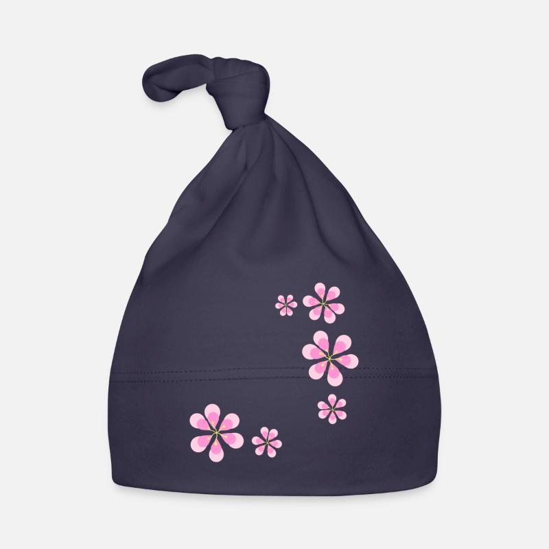 Pink Flowers Pattern Shape Plant Organic Baby Cap