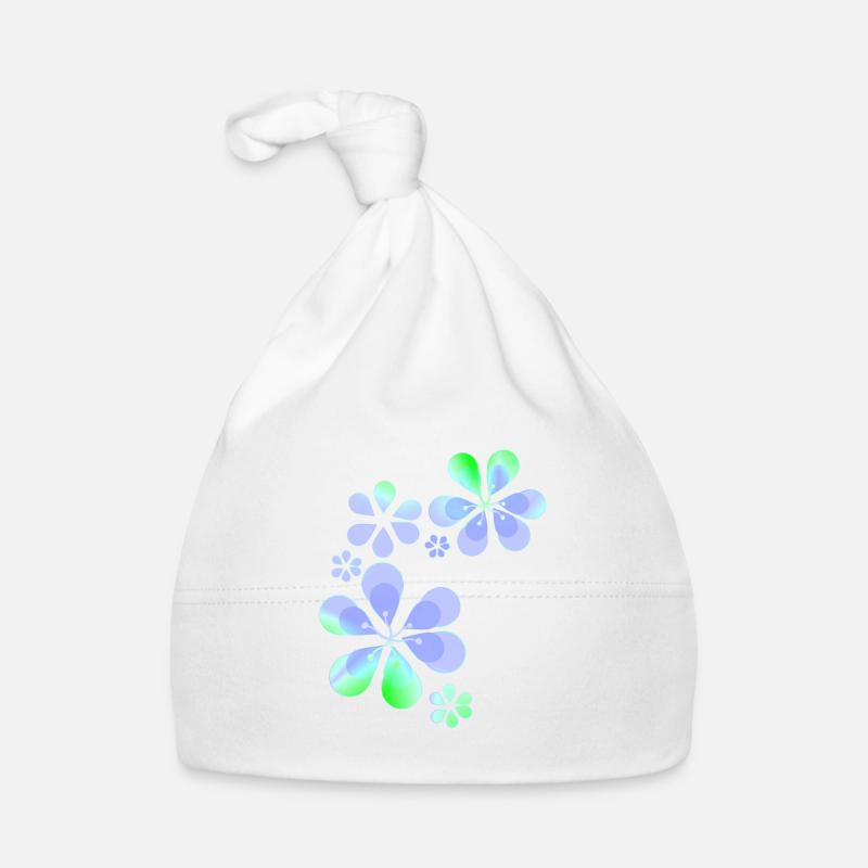 Forme de motif de fleur violette vert Bonnet bio Bébé