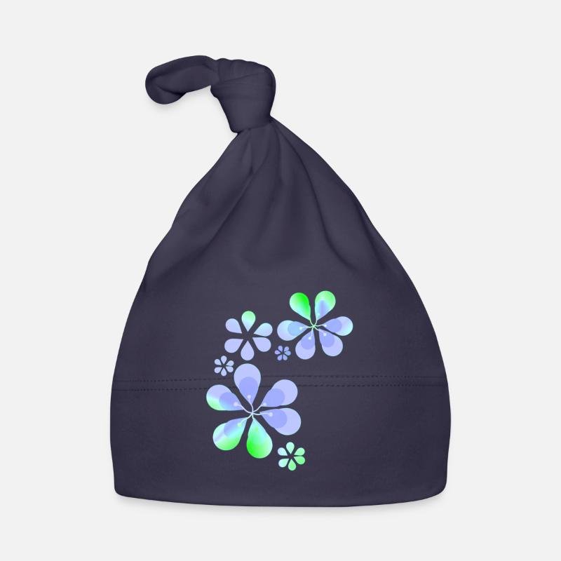 Forme de motif de fleur violette vert Bonnet bio Bébé