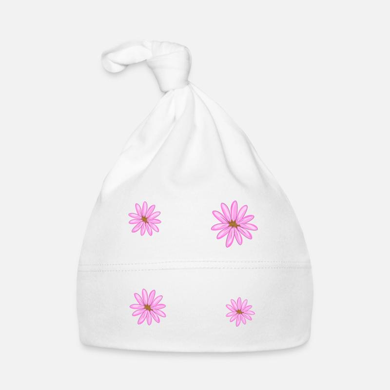 Quatre fleurs violettes plantent des fleurs Bonnet bio Bébé