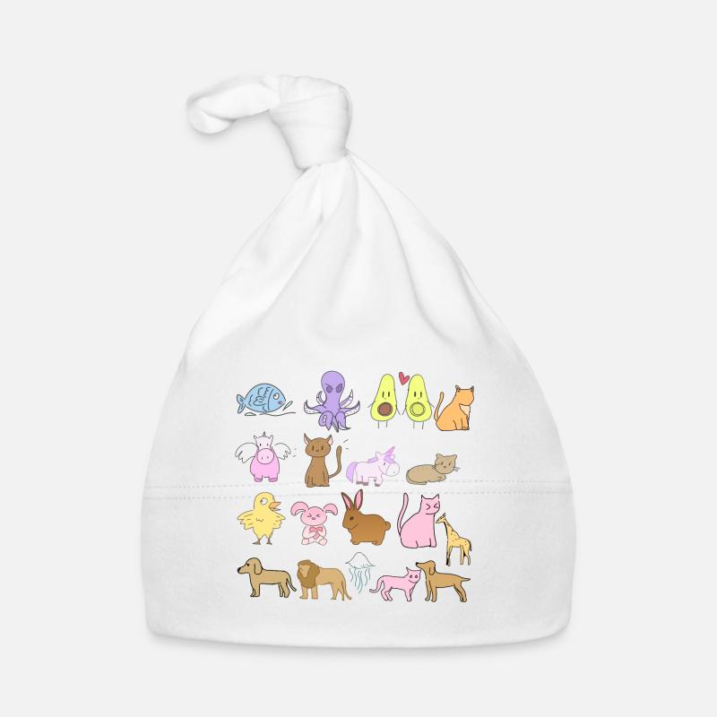 Symbole Tiere Tierliebe Katzen Hunde Muster Baby Bio-Mütze