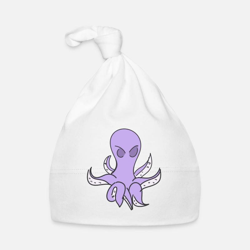 Oktopus Tier lila Meerestier Baby Bio-Mütze