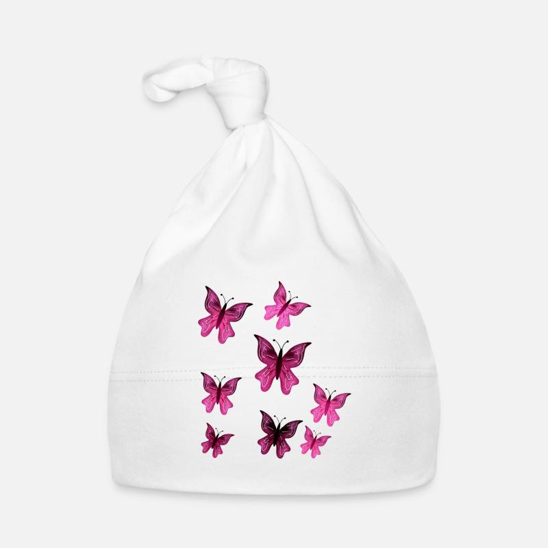 schmetterling pink muster insekt tier schmetterlin Baby Bio-Mütze