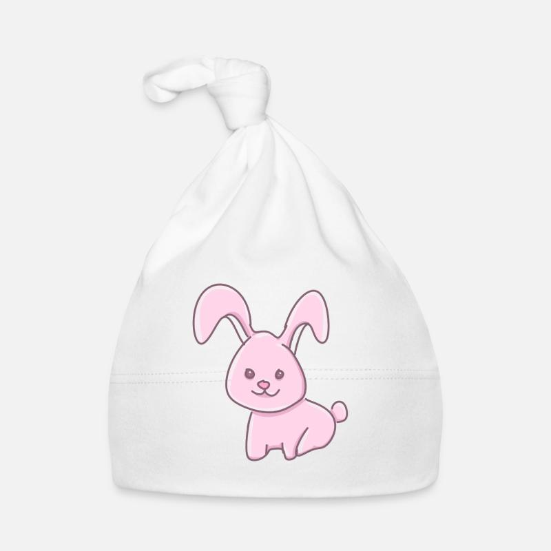 Rabbit animal symbol sweet pink Organic Baby Cap