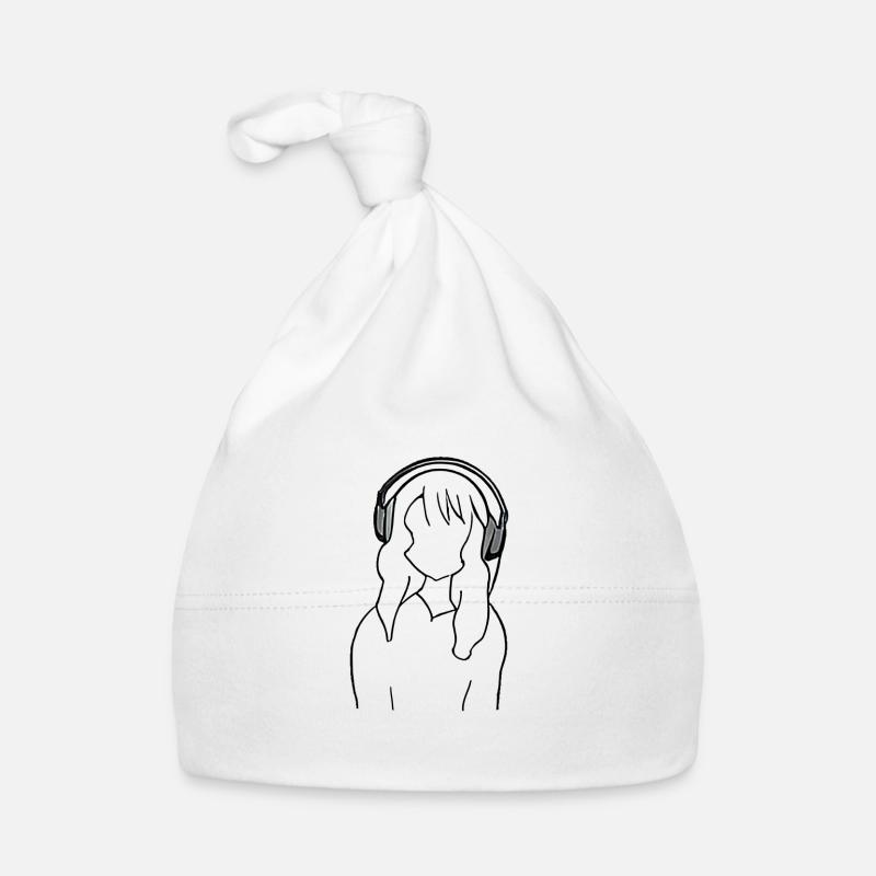 Anime Manga Fille Écouteurs Écouter de la musique Bonnet bio Bébé