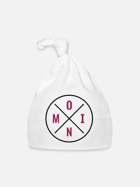 Moin Kreis Kreuz - Baby Bio-Mütze - Weiß - Vorne