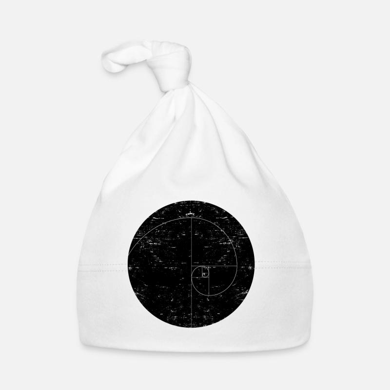 fibonacci spiral - Organic Baby Cap - white
