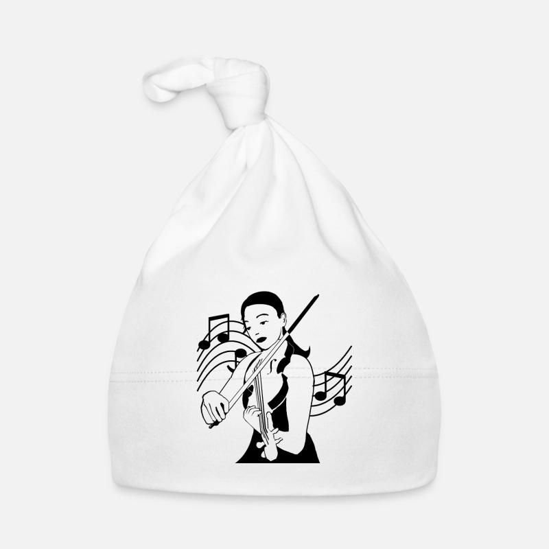 Violoniste alto joue du violon en concert note - Bonnet bio Bébé - blanc