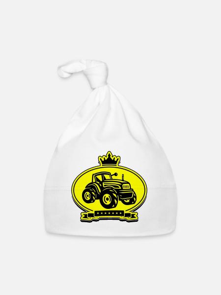 Tracteur Farmer Silhouette Trekker - Bonnet bio Bébé - blanc - Devant
