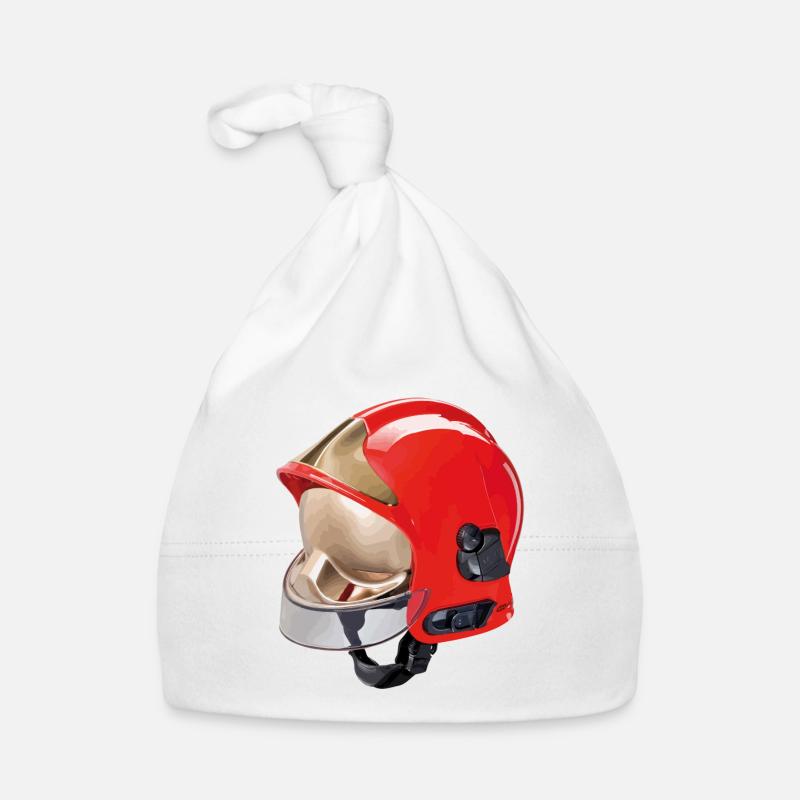 casque de pompiers - Bonnet bio Bébé - blanc