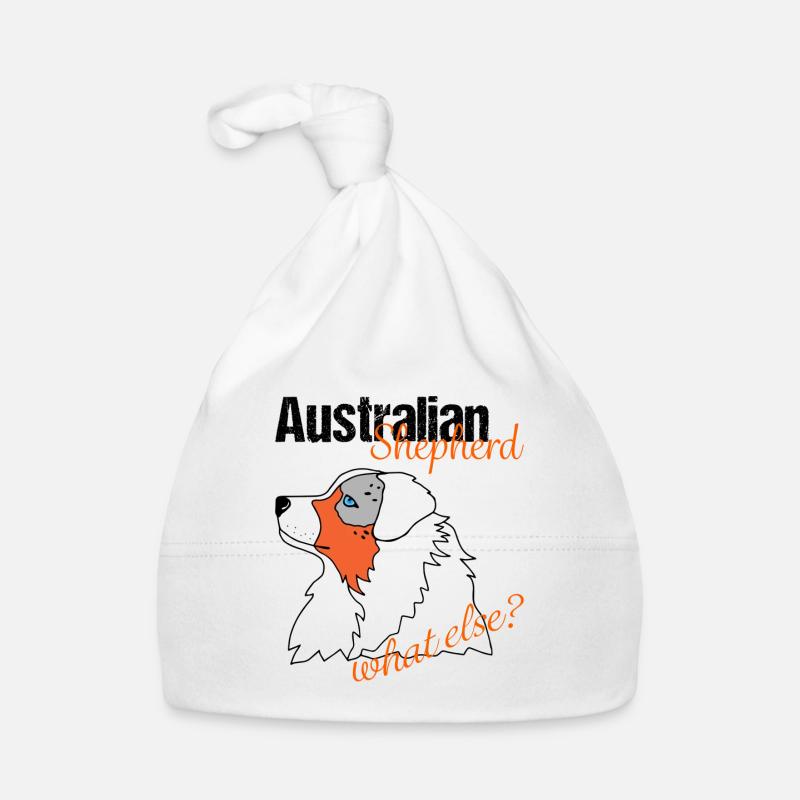 Aussie Shepherd Australian Shepherd Che altro? - Cappellino ecologico per neonato - bianco