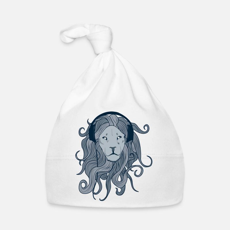 Lion - Bonnet bio Bébé - blanc
