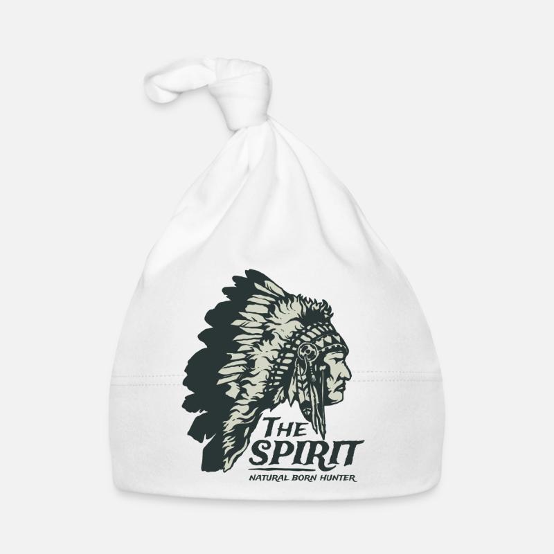 Indianer Häuptling Apache Federschmuck Geschenk - Baby Bio-Mütze - Weiß