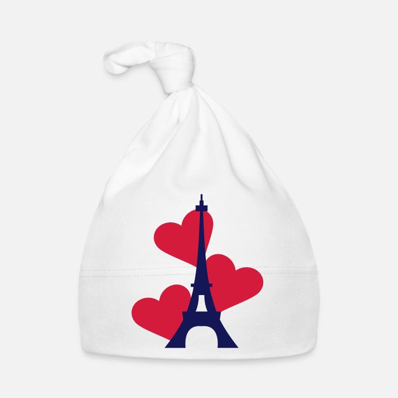 Love Eiffeltoren / Eiffeltower / Tour Eiffel - Bonnet bio Bébé - blanc