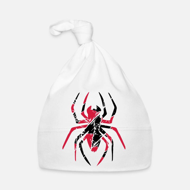 rot kratzer risse spinne logo design ekelig horror Baby Bio-Mütze