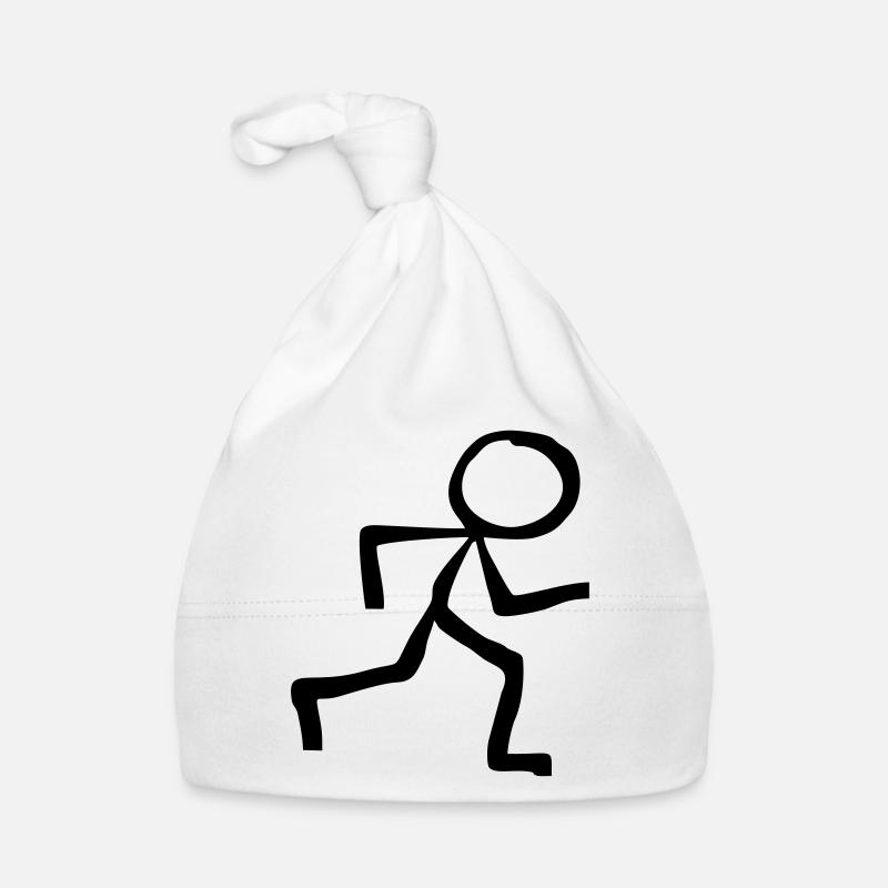 Strichmännchen Läufer läuft Baby Bio-Mütze