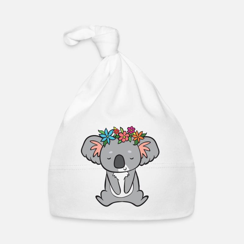 Koala - mit Blumen Baby Bio-Mütze
