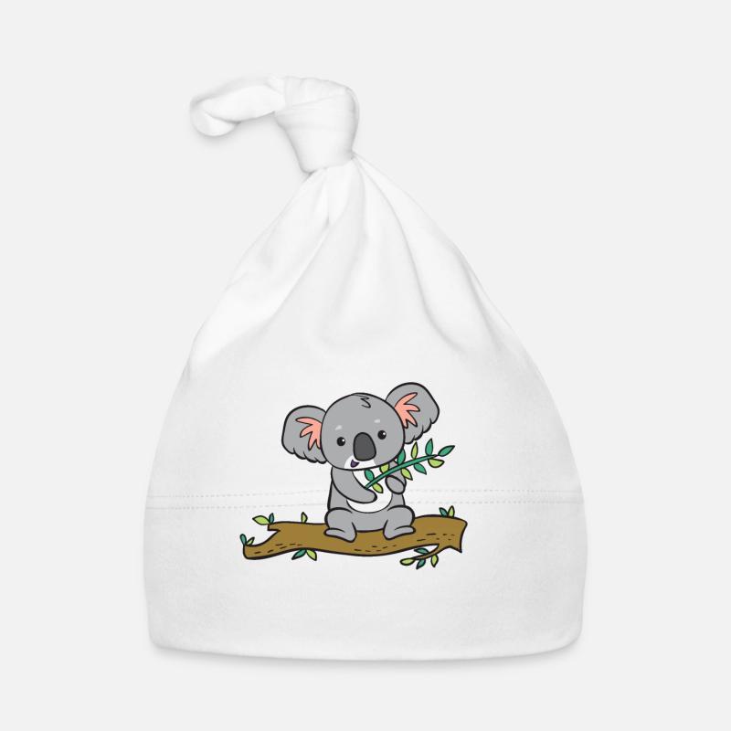 Koala - with eucalyptus on tree Organic Baby Cap