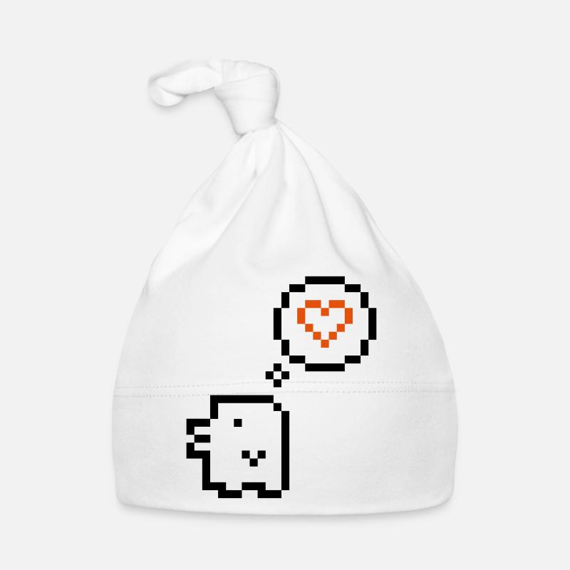 Retro 8 bit pixel love Organic Baby Cap