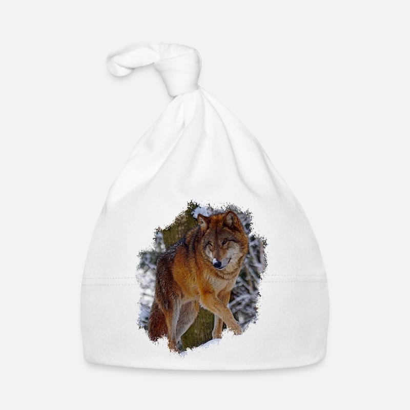 Wolf - Baby Bio-Mütze - Weiß