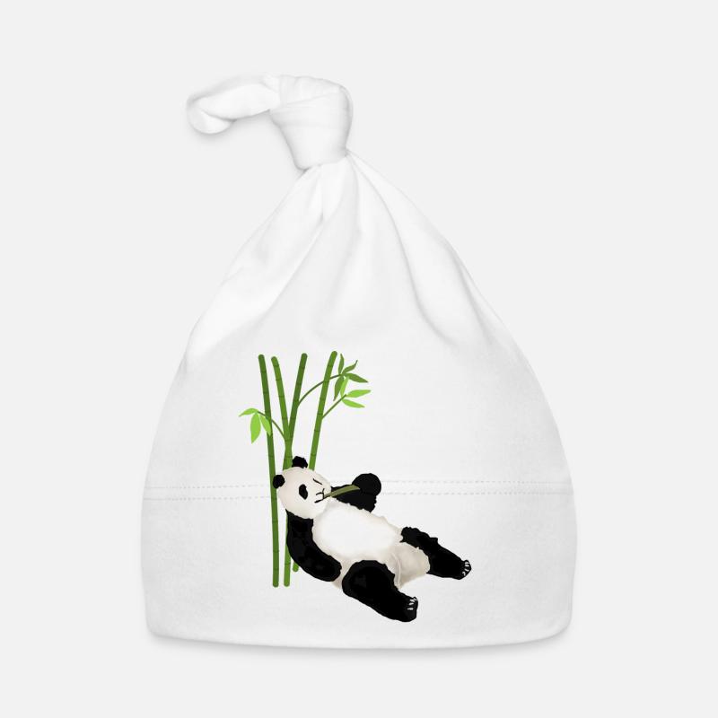 Panda, ours panda - Bonnet bio Bébé - blanc