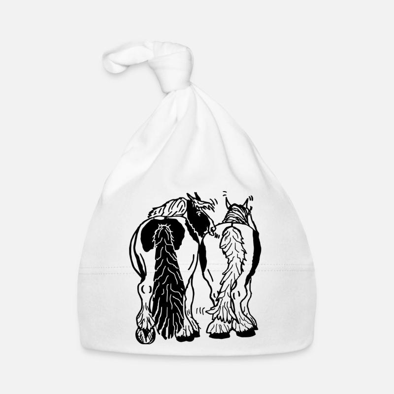 Funny tinker from behind, riding horses Organic Baby Cap