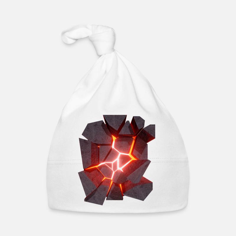 Glowing Lava Volcano 3D Design Organic Baby Cap