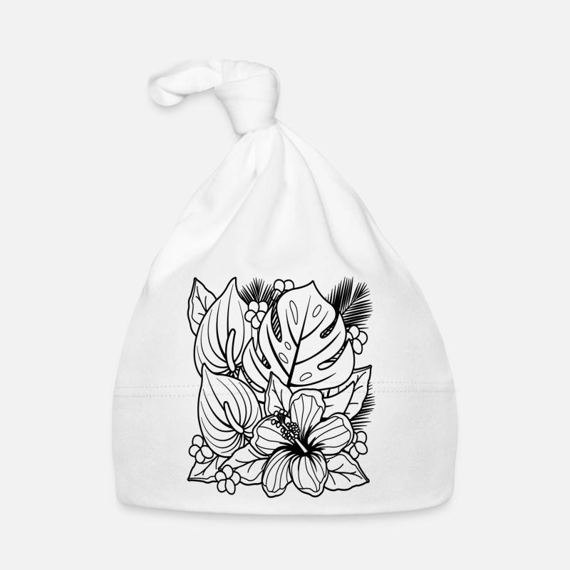 fleur - Bonnet bio Bébé - blanc