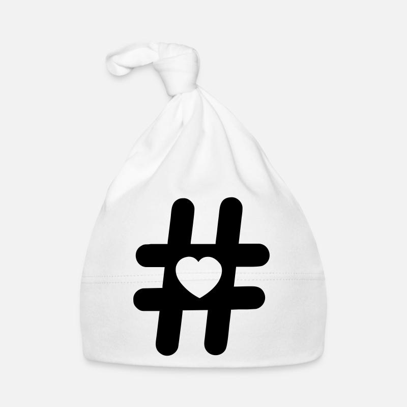 Logo Hashtag Symbol mit Herz Baby Bio-Mütze